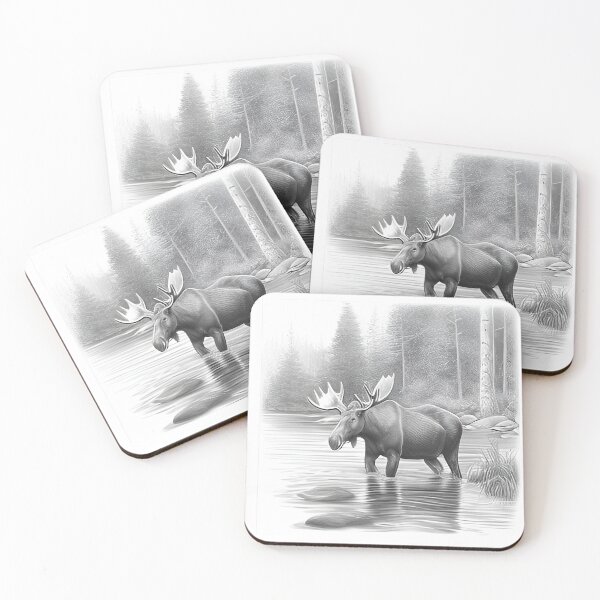 Item preview, Moose pencil drawing designed and sold by Pencil-Art.