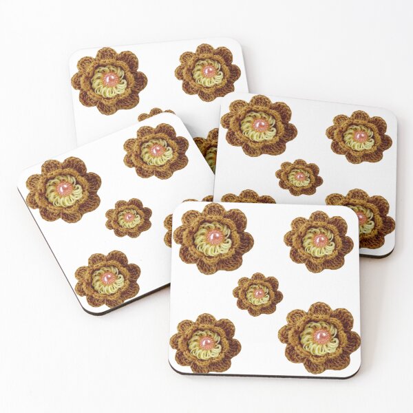 Item preview, Crochet flowers brown floral designed and sold by Sasidenidesign.