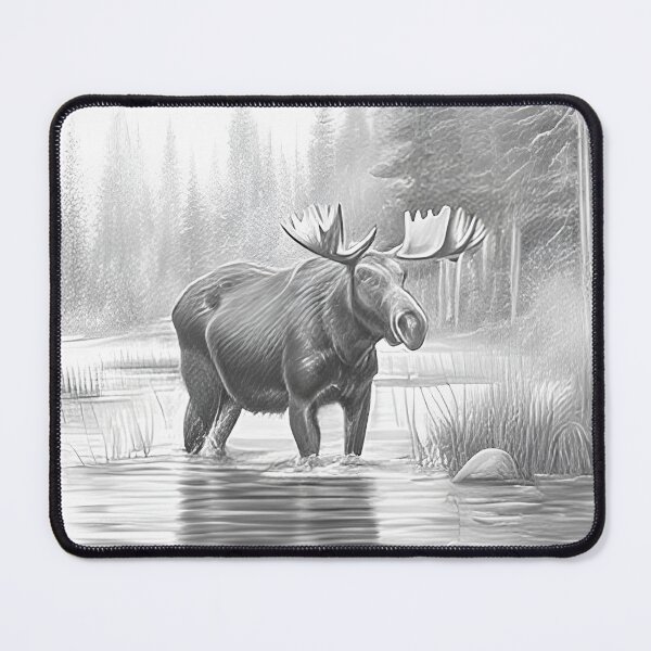 Item preview, Moose pencil drawing designed and sold by Pencil-Art.