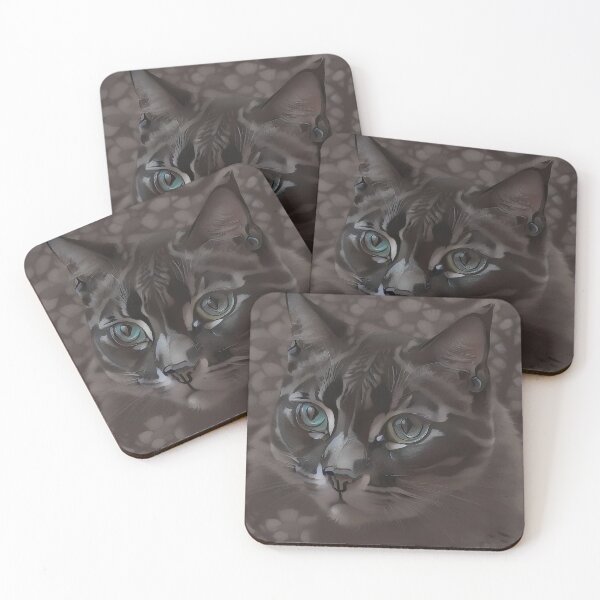 Item preview, Hokusai Black and White Cat Japanese Style Cat Portait designed and sold by Pumpkin-Prints.