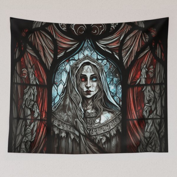 Item preview, Stained Glass Zombie Girl Villager designed and sold by Nightarcade.