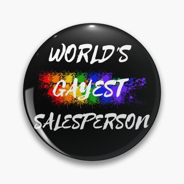 Item preview, World's Gayest Salesperson LGBT Humor With Rainbow Colors For Proud Queer Salespeople In Black designed and sold by LuckyKermit.