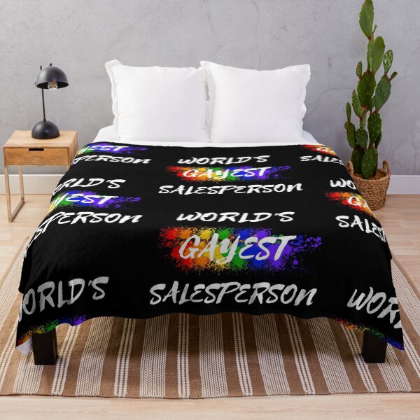 Item preview, World's Gayest Salesperson LGBT Humor With Rainbow Colors For Proud Queer Salespeople In Black designed and sold by LuckyKermit.