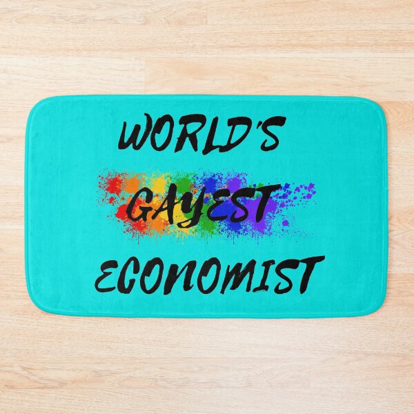 Item preview, World's Gayest Economist LGBT Humor With Rainbow Colors For Proud Queer Economists In Cyan designed and sold by LuckyKermit.