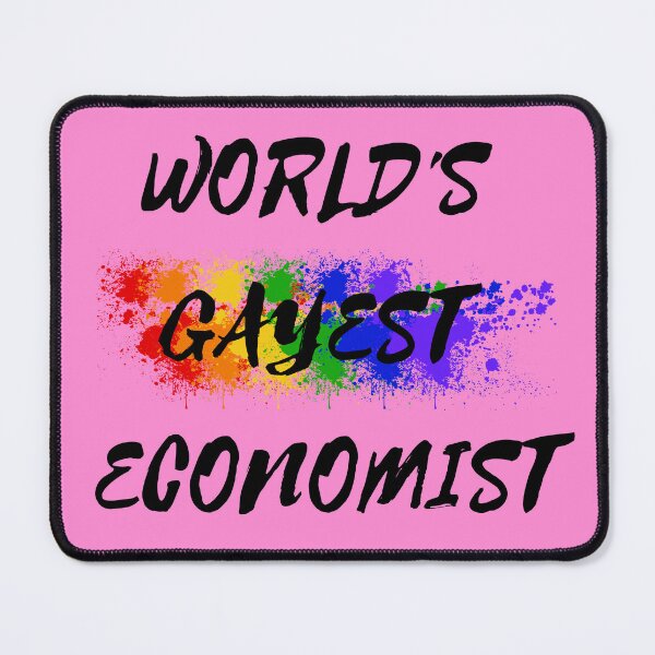 Item preview, World's Gayest Economist LGBT Humor With Rainbow Colors For Proud Queer Economists In Pink designed and sold by LuckyKermit.