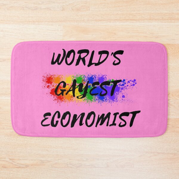 Item preview, World's Gayest Economist LGBT Humor With Rainbow Colors For Proud Queer Economists In Pink designed and sold by LuckyKermit.