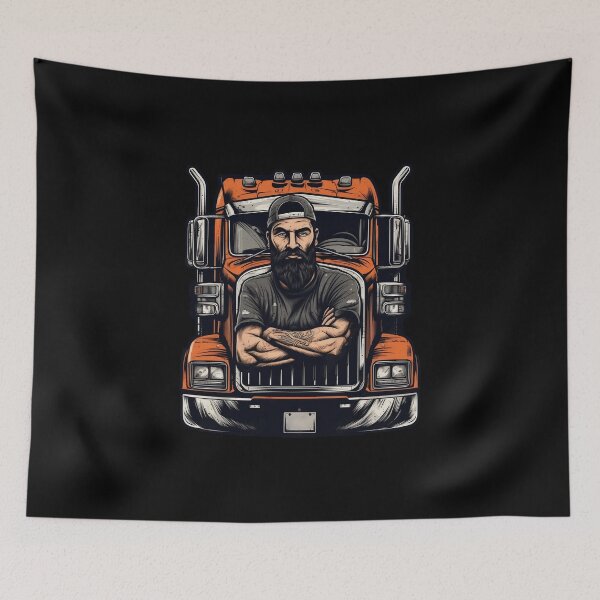 Item preview, Road Warrior: Unique Truck Driver Art designed and sold by Benartstudio.
