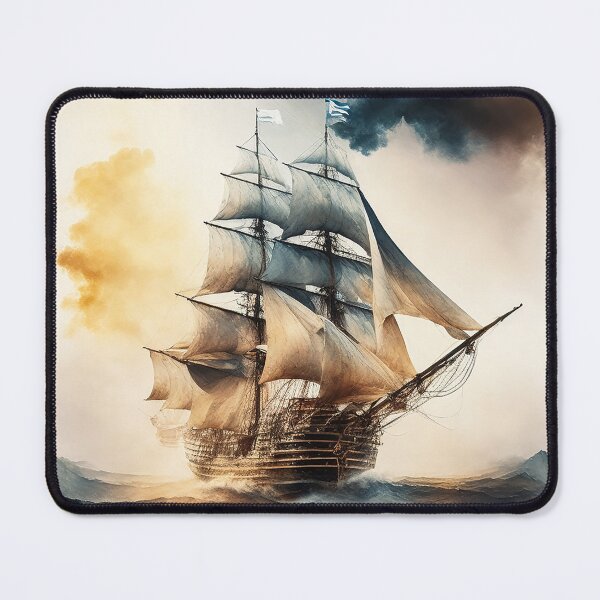 Item preview, Ghostly sail ship in the stormy sea designed and sold by SimpleWallArt.
