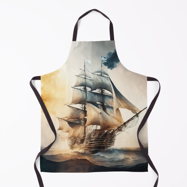 Item preview, Ghostly sail ship in the stormy sea designed and sold by SimpleWallArt.