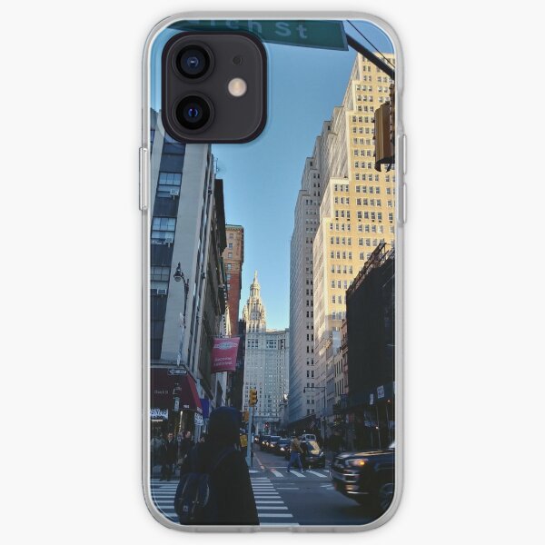 Street, City, Buildings, Photo, Day, Trees, New York, Manhattan iPhone Soft Case