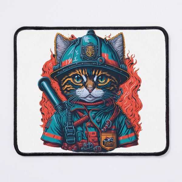Item preview, Blazing Cuteness: Heroic Firefighter Cat Ready to Steal Your Heart designed and sold by capefox.