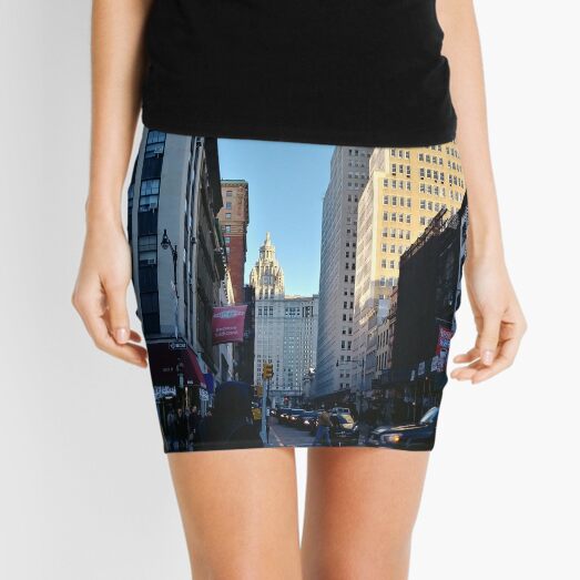 Street, City, Buildings, Photo, Day, Trees, New York, Manhattan Mini Skirt