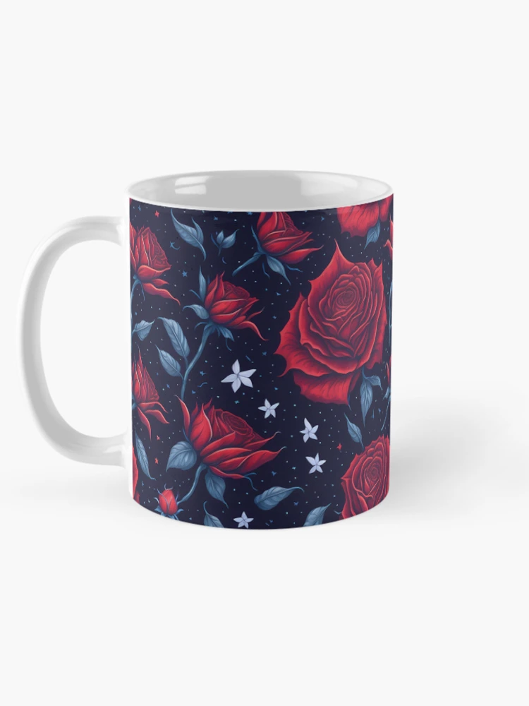 Thumbnail 5 of 6, Coffee Mug, Red Roses Pattern designed and sold by Shaymalily.