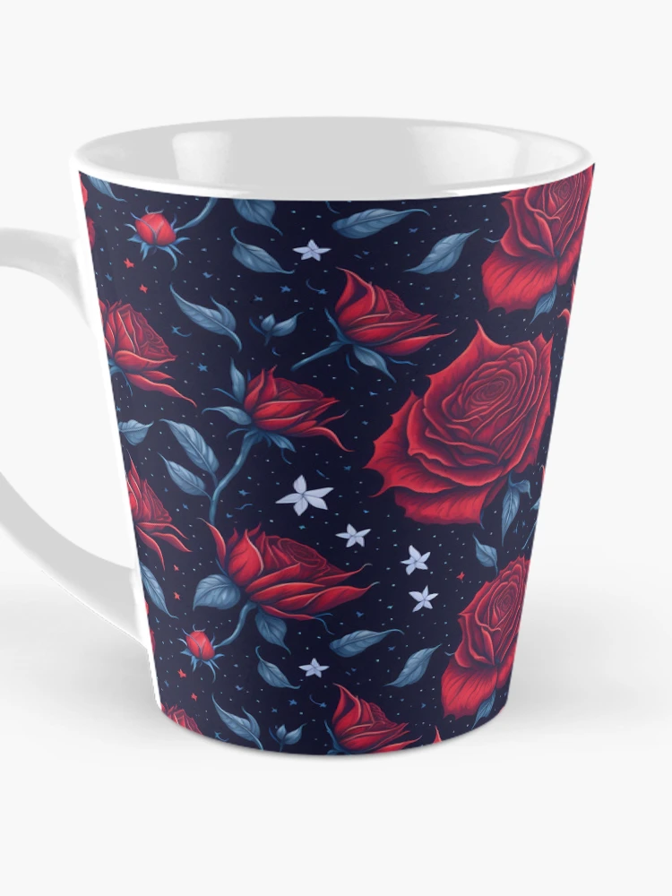 Thumbnail 3 of 4, Coffee Mug, Red Roses Pattern designed and sold by Shaymalily.