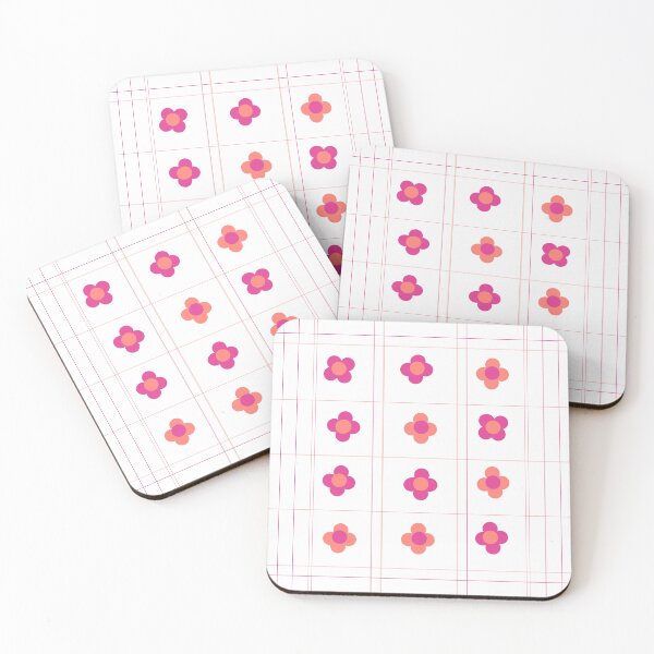 Item preview, four leaf flowers on white elegant background designed and sold by azet-art.