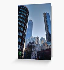 Street, City, Buildings, Photo, Day, Trees, New York, Manhattan Greeting Card