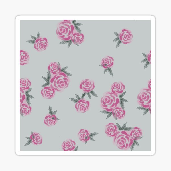 Pink and Gray Roses Sticker