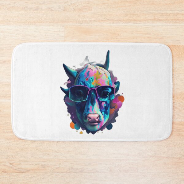 Item preview, Futuristic Goat Face - Vibrant and Colorful Digital Art designed and sold by PixelSpectrum.