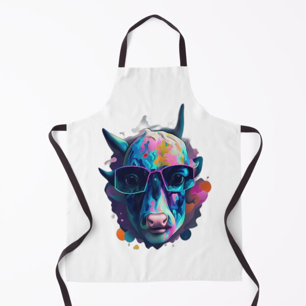 Item preview, Futuristic Goat Face - Vibrant and Colorful Digital Art designed and sold by PixelSpectrum.
