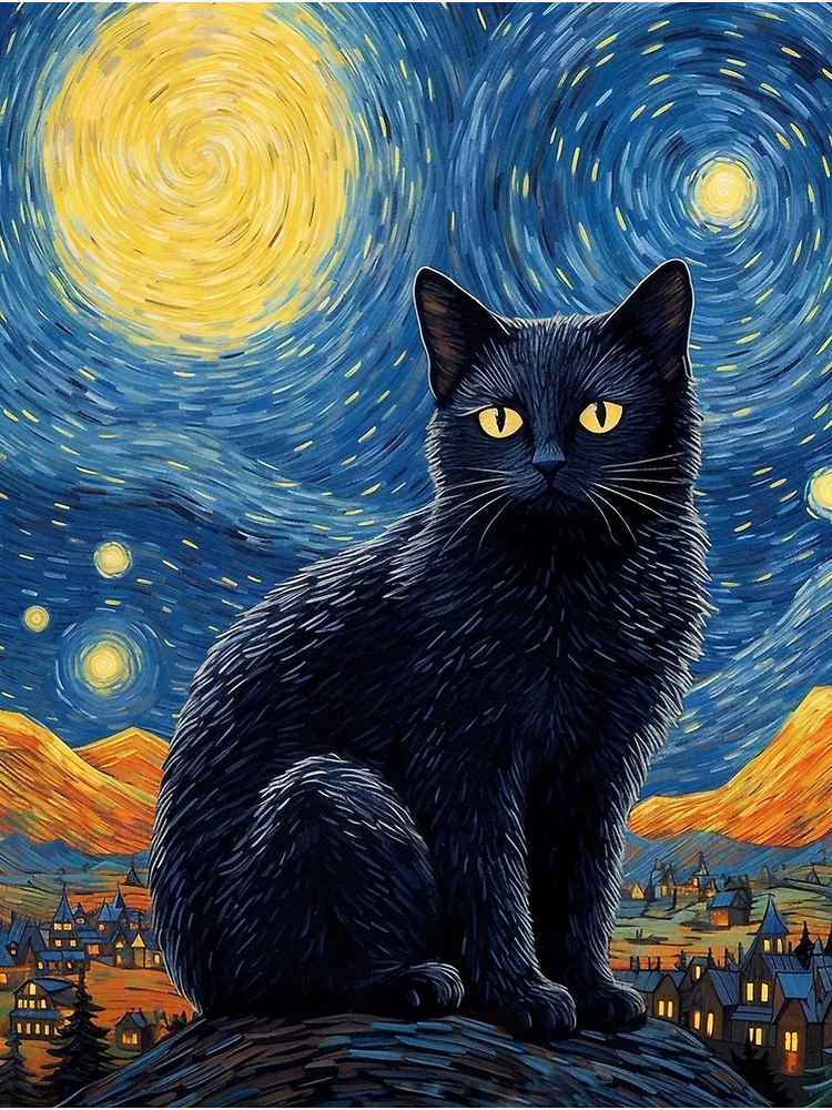 Black Cat van Gogh 
