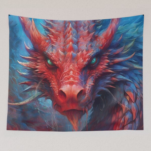 Item preview, Red dragon with piercing stare - Enchanting Encounter designed and sold by SweetWhiskers.