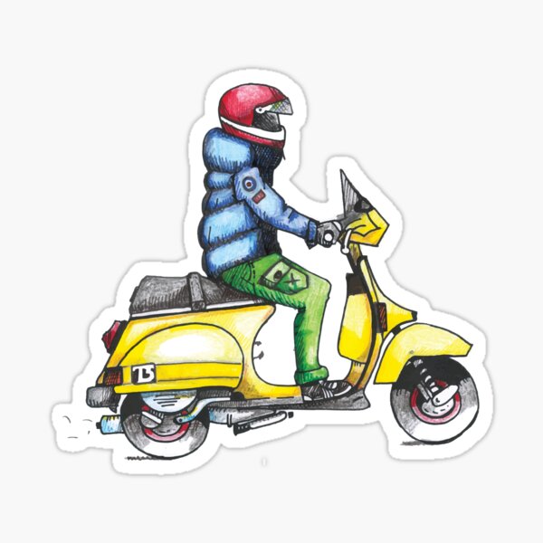 "Scooter, Scooterist, Scootering, Classic Scooter" Sticker for Sale by