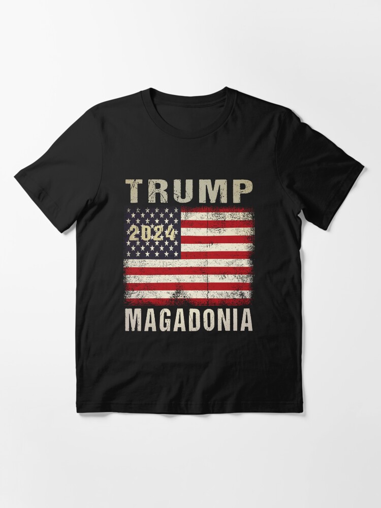 Essential T Shirt for Sale mit Magadonia Trump 2024 Unterstutzer Magadonian von Blue Cat Eye Redbubble