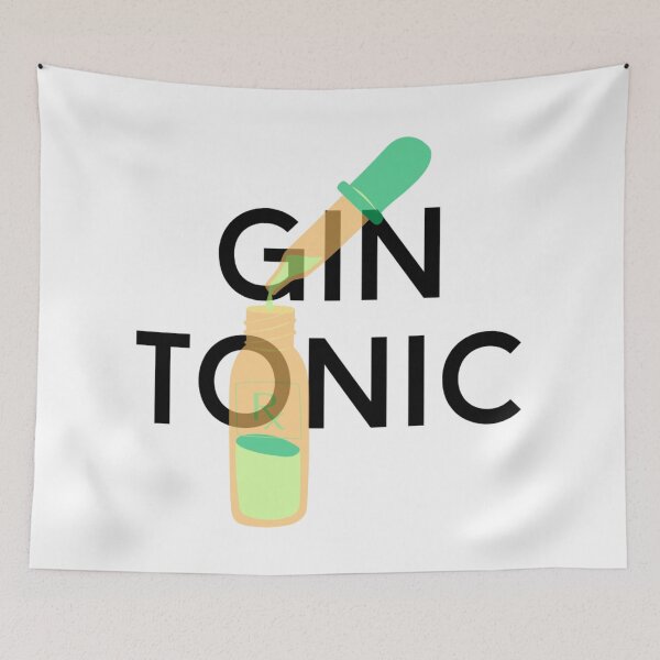 Item preview, gin tonic text graphic v2a white background designed and sold by fishpressink.