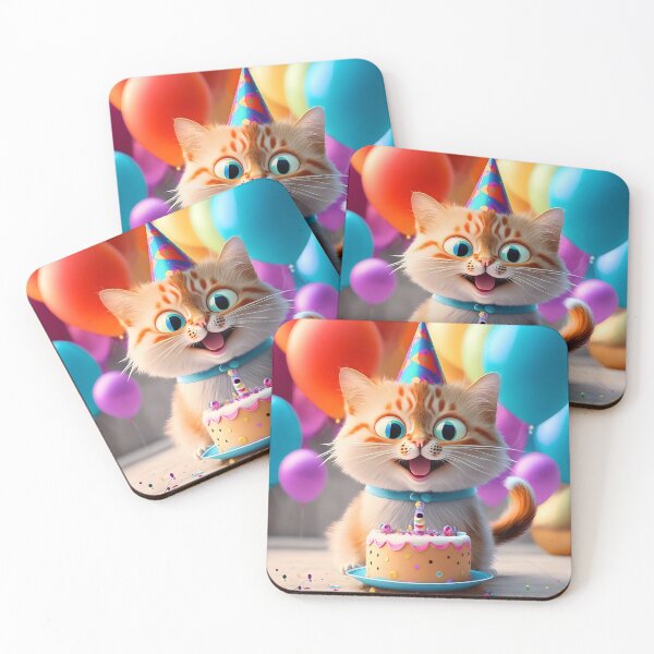 Item preview, Cute Cat Happy Birthday! Funny, funky & witty designed and sold by wittywishes.