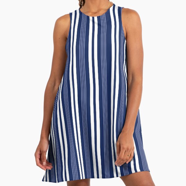 Hamptons Blue White Preppy Stripes Pattern" A-Line Dress for Sale by  HotHibiscus | Redbubble