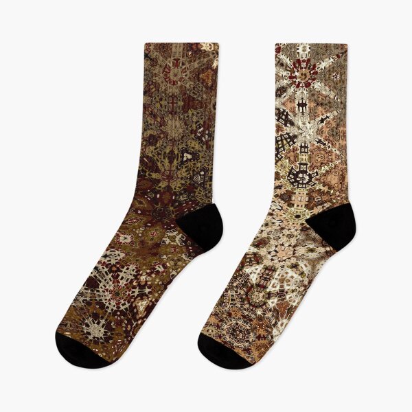 Artikelvorschau, Antique Victorian Style Kaleidoscope Floral Seamless Pattern in Rich Brown Shades entworfen und verkauft von Trevor Hirst.