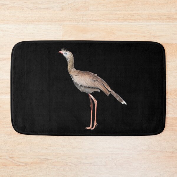 Item preview, Red Legged Seriema aka Cariama aka Crested Seriema - black background designed and sold by Louise-Mae.