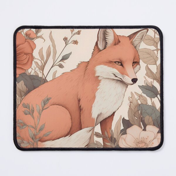 Item preview, Fox Illustration in a field of flowers designed and sold by 11pixeli.