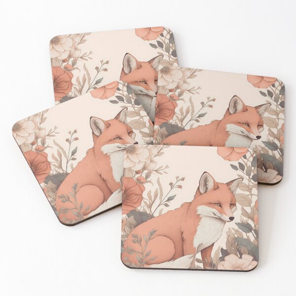 Item preview, Fox Illustration in a field of flowers designed and sold by 11pixeli.