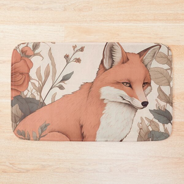 Item preview, Fox Illustration in a field of flowers designed and sold by 11pixeli.