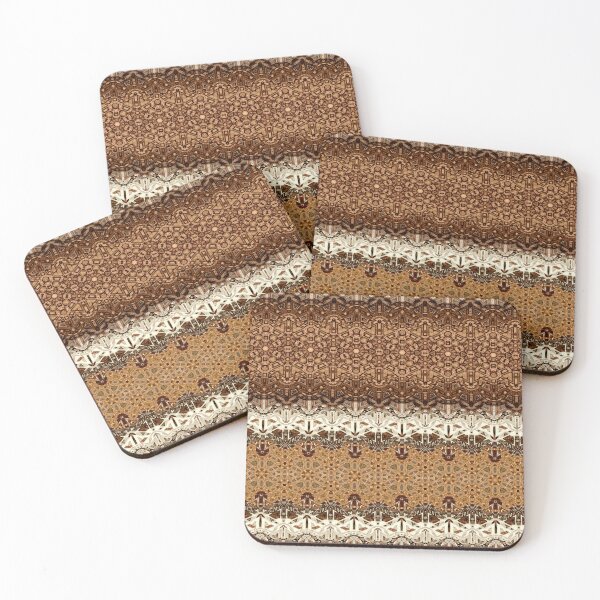 Artikelvorschau, Victorian Style Kaleidoscope Horizontal Stripe Pattern in Rich Browns entworfen und verkauft von Trevor Hirst.