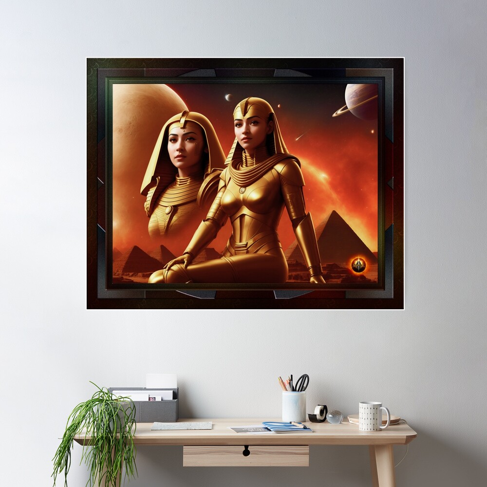 Vision Of The Ancientsp Sci-Fi AI Concept Art by Xzendor7 Wall Decor Poster
