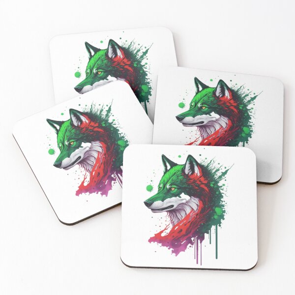 Item preview, Colorful wolf portrait designed and sold by MikesArtDesign.