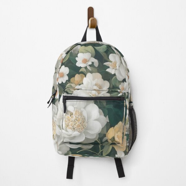 Item preview, Generated 70s Watercolor White Tropical Flower and Leaf pattern  designed and sold by AiArtMerch.