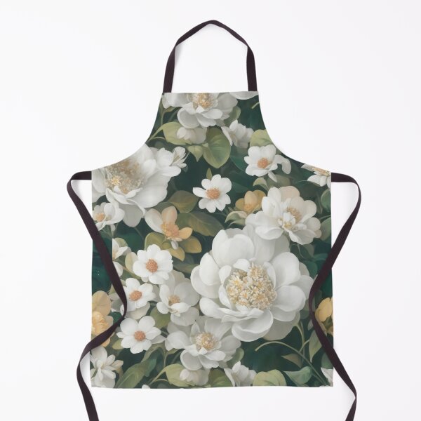 Item preview, Generated 70s Watercolor White Tropical Flower and Leaf pattern  designed and sold by AiArtMerch.