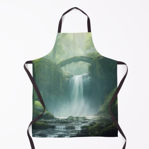 Item preview, Cascade Symphony: Digital Painting of Majestic Waterfalls in the Pacific Northwest Art Print designed and sold by BlahNM505.