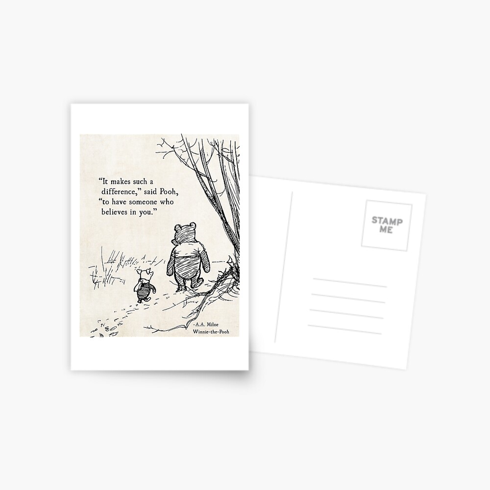 Winnie the Pooh, AA Milne, It Makes such a Difference Greeting Card