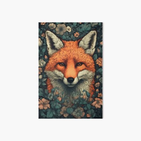 Item preview, Fox Illustration in a field of flowers designed and sold by 11pixeli.
