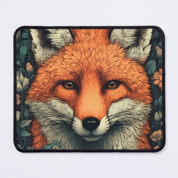 Item preview, Fox Illustration in a field of flowers designed and sold by 11pixeli.