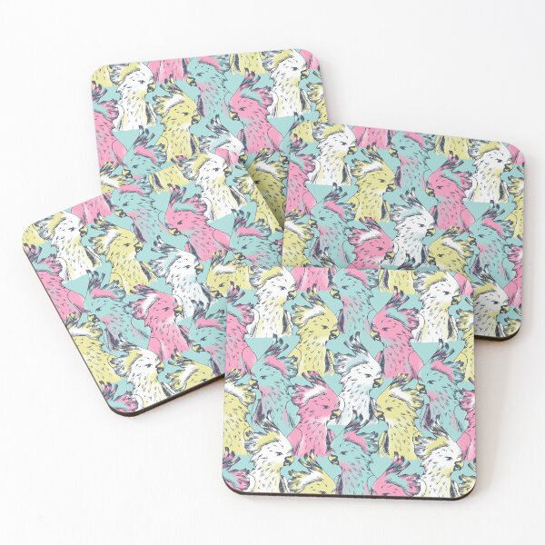Item preview, Moluccan cockatoo parrot seamless pattern designed and sold by Marina Smorodinskaya.