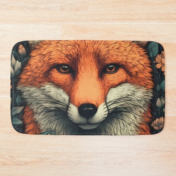 Item preview, Fox Illustration in a field of flowers designed and sold by 11pixeli.
