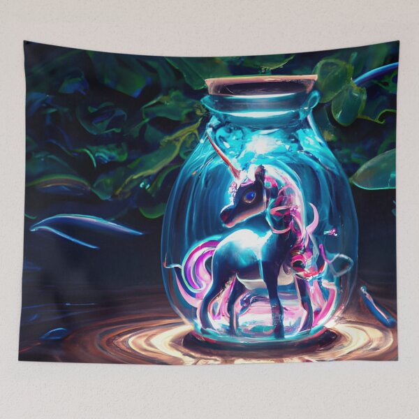 Item preview, Unicorn in jar generated by artificial intelligence designed and sold by megadrina.