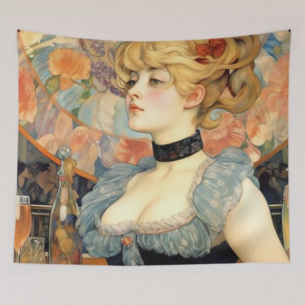 Aperçu de l'œuvre Un Bar aux Folies-Bergère dans le Style de Mucha créée et vendue par Mark42Studio.