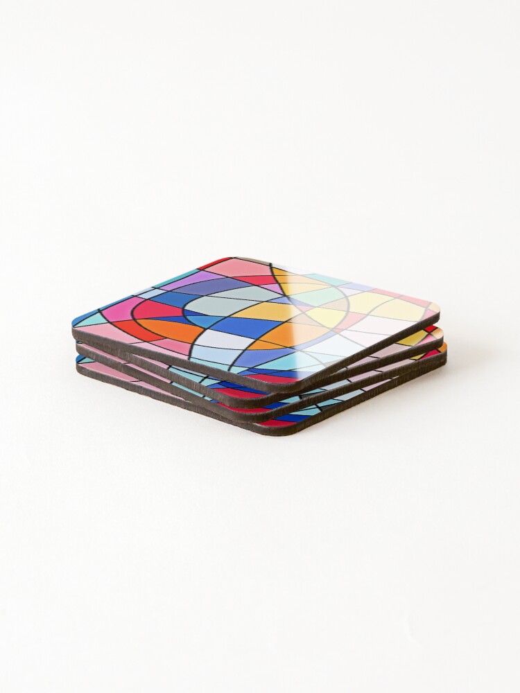 Thumbnail 4 of 5, Coasters (Set of 4), Colorful Geometric Pattern designed and sold by Unique-Design-4.