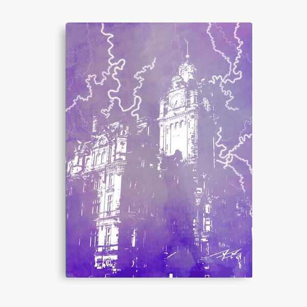 The Balmoral Hotel - Edinburgh - Purple Metal Print
